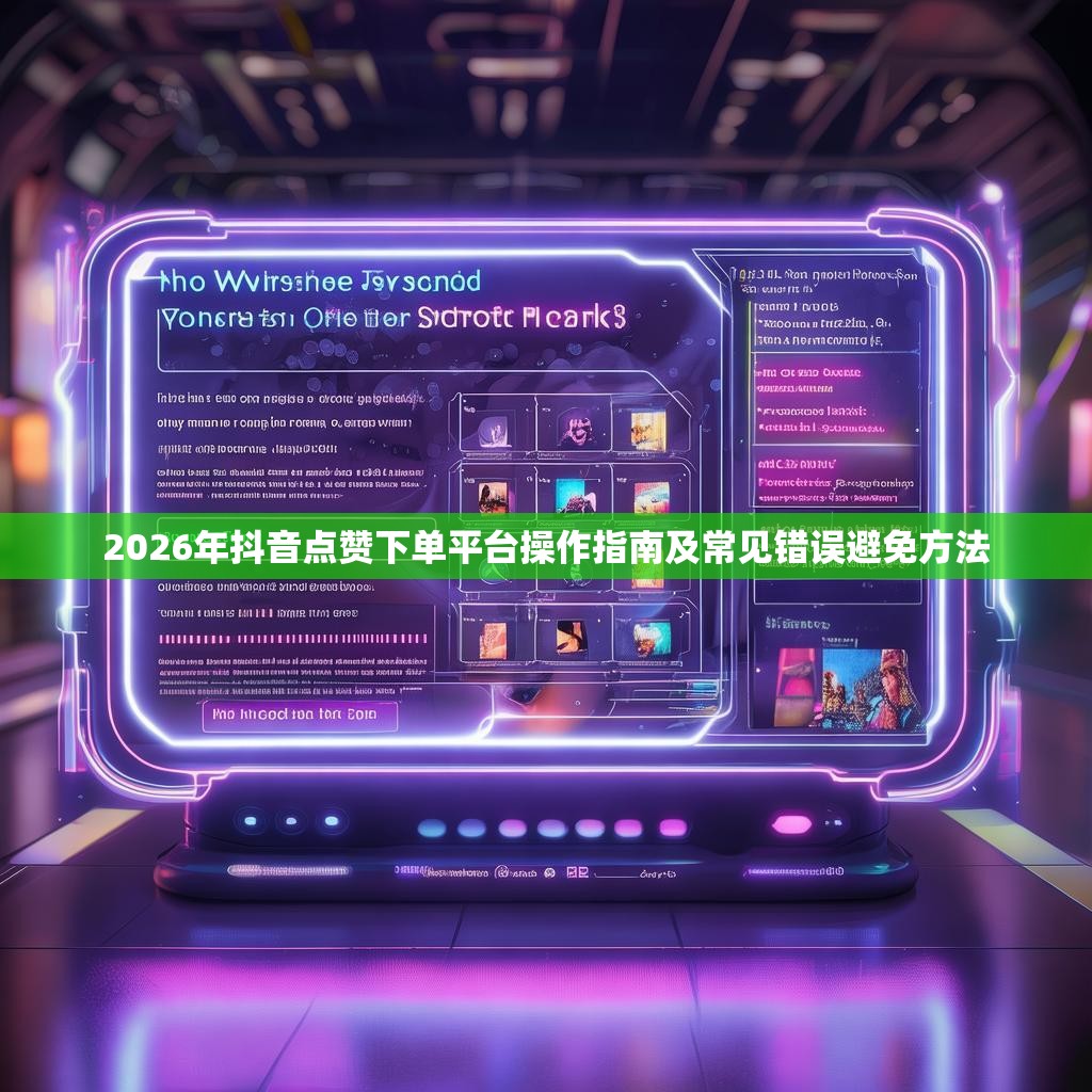 2026年抖音点赞下单平台操作指南及常见错误避免方法